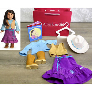 American Girl Doll RUSTIC RANCH OUTFIT WESTERN HAT I Horseback Riding Boots Book